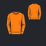 bright orange long-sleeved crew neck sweater image